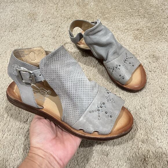 Miz Mooz Fifi Women’s Size 36 Grey Leather Gladiator Sandals Shoes Boho Studded - Picture 4 of 6